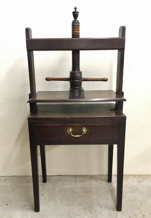 Antique Oak Linen Press Table