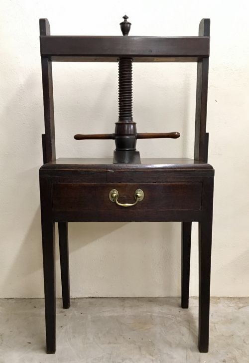 fig 1. Antique Oak Linen Press Table
