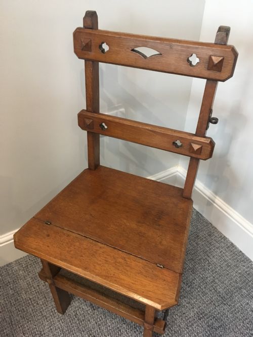 fig 2. Antique Victorian Oak Metamorphic Library Step Chair