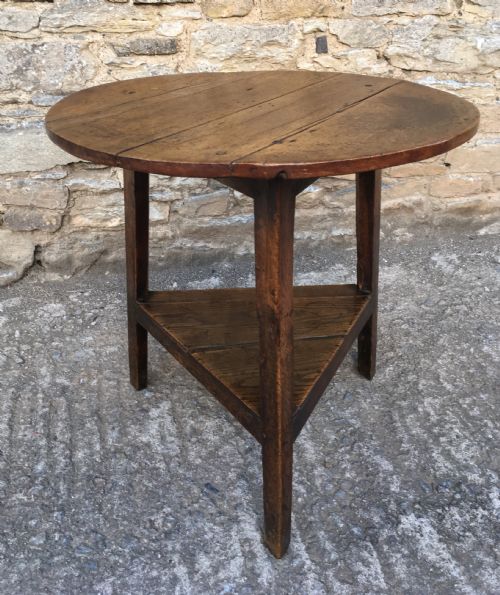Antique Early 19th Century Pine and Elm Cricket Table