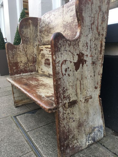 fig 1. Antique 18th Century Primitive Childs Settle in Original Paint