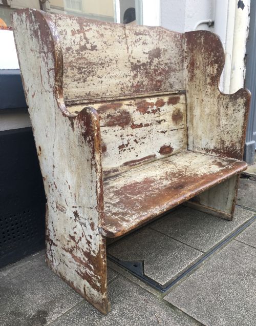 fig 2. Antique 18th Century Primitive Childs Settle in Original Paint