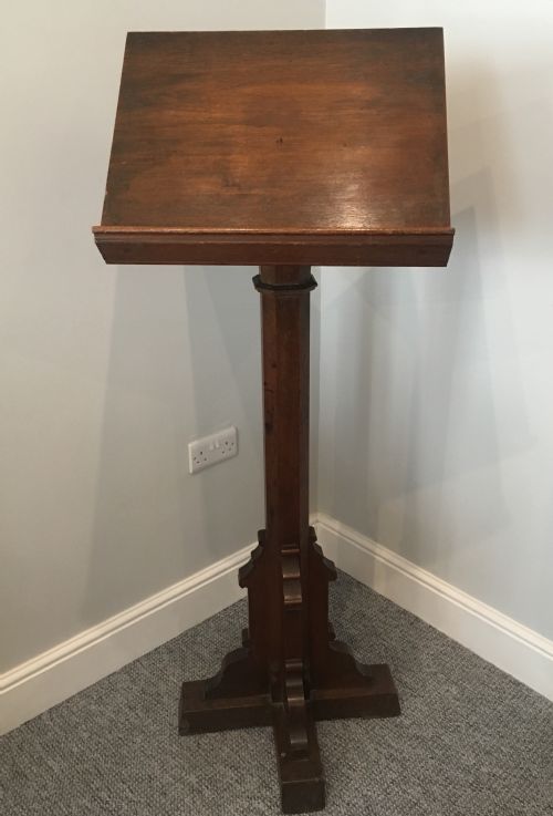fig 1. Antique Gothic Oak Double Sided Church Lectern