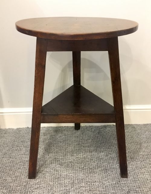 fig 1. Small Antique Pine and Oak Cricket Table