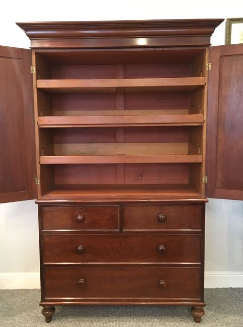 Antique Victorian Mahogany Linen Press Cupboard
