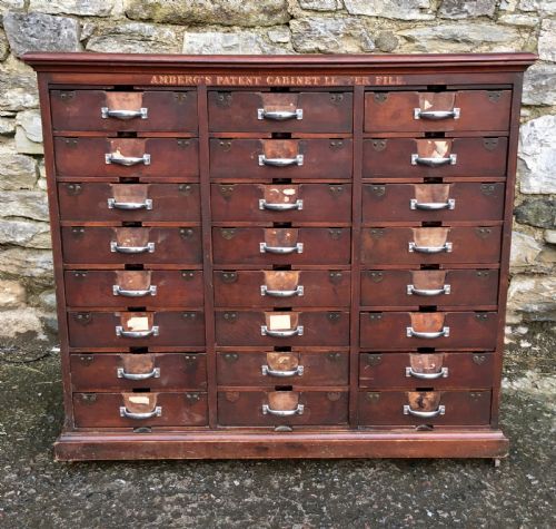 Antique Ambergs Patent Cabinet Letter File Drawers