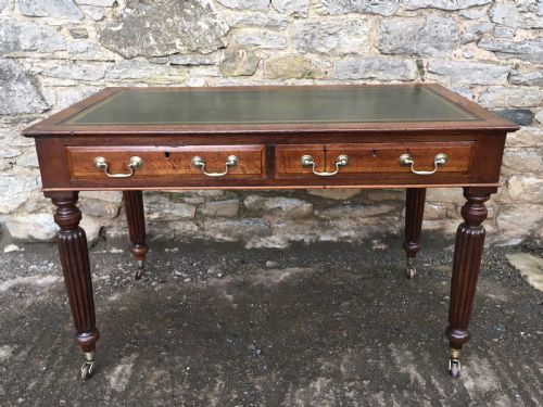 Antique Victorian Oak Library Writing Table