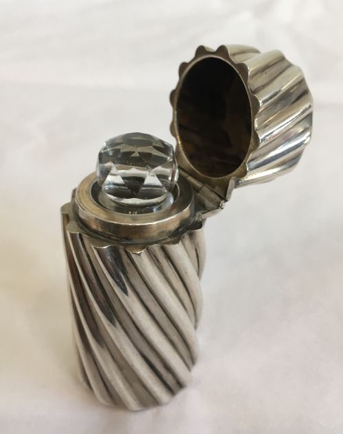Antique Victorian Sampson & Mordan Silver Scent Bottle 1887