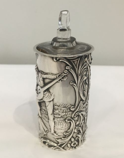 fig 2. Antique Edwardian 1902 Silver Scent Bottle Holder