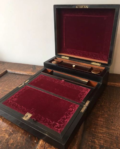 fig 1. Antique Victorian Coromandel Writing Slope
