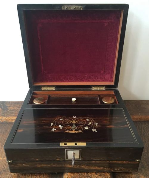 fig 2. Antique Victorian Coromandel Writing Slope