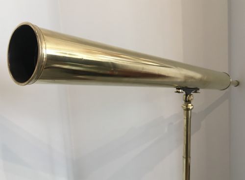 fig 3. Large Antique Brass Telescope on Tripod by Aitchison & Co