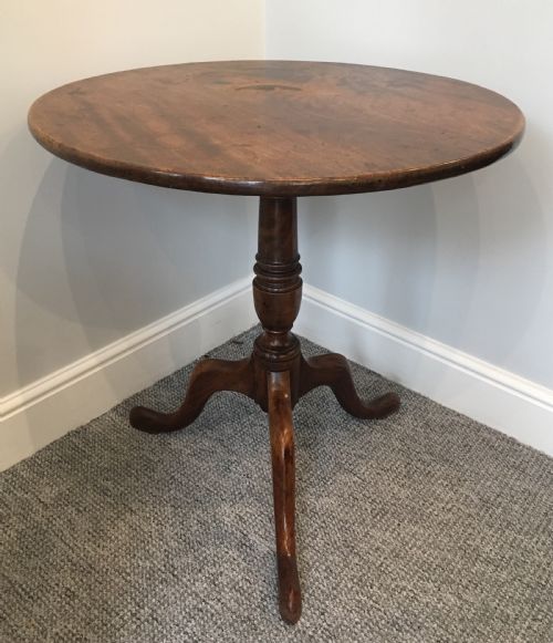 fig 1. Antique Georgian Mahogany Tilt Top Occasional Table