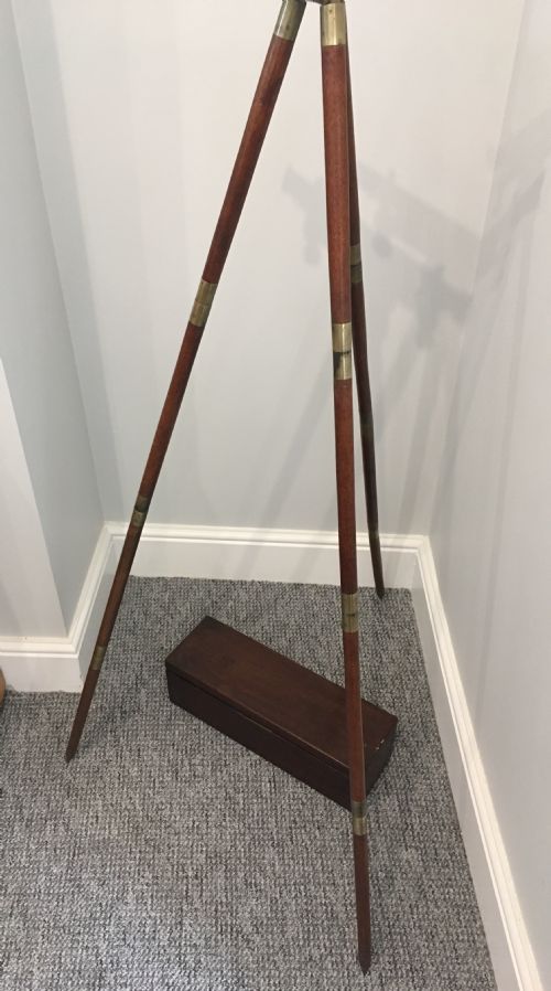 fig 3. Antique Wye Surveyor's Level on Original Tripod with Box