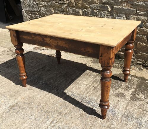 Antique Victorian Pine Scrub Top Table