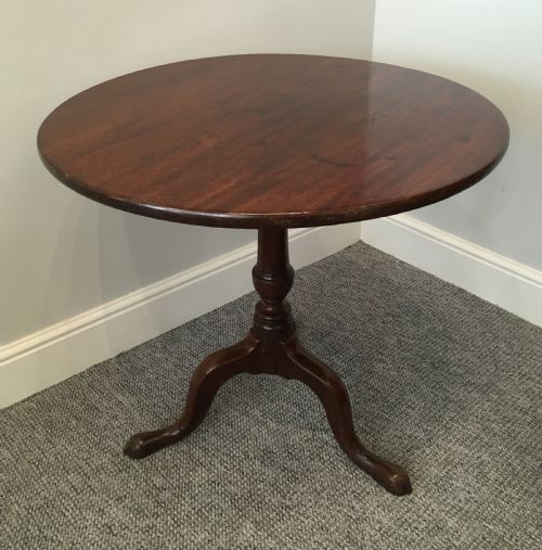 fig 1. Antique Georgian George III Mahogany Tilt Top Occasional Table