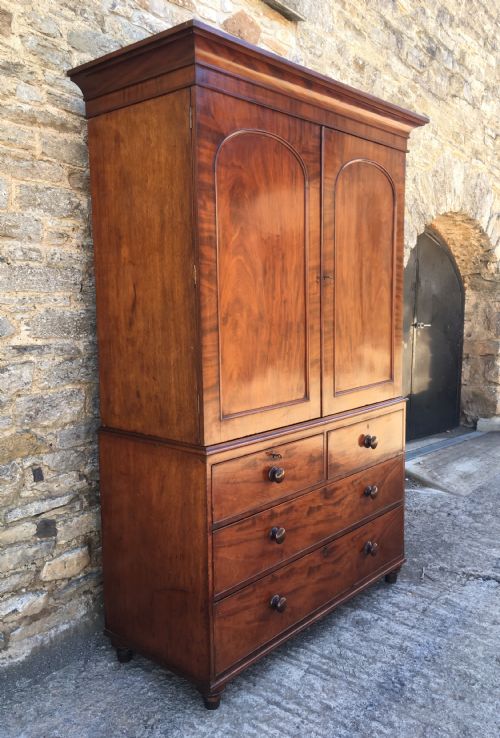 fig 2. Antique Victorian Mahogany Linen Press