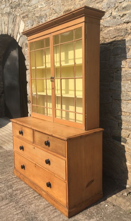 fig 1. Antique Cornish Pine Glazed Dresser