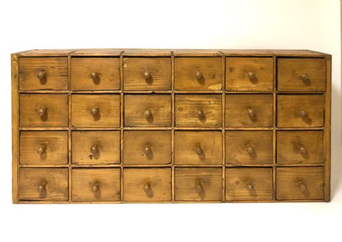 Antique Pine Bank of Drawers