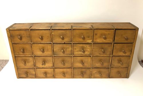 fig 1. Antique Pine Bank of Drawers