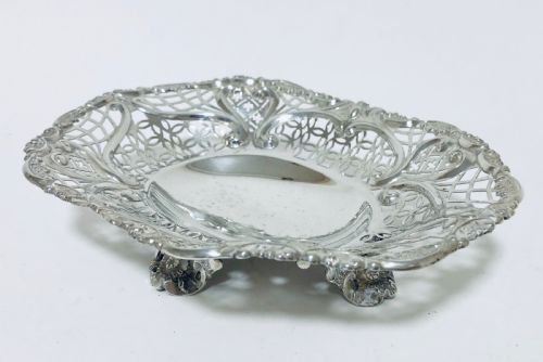 Victorian Solid Sterling Silver Bonbon Dish