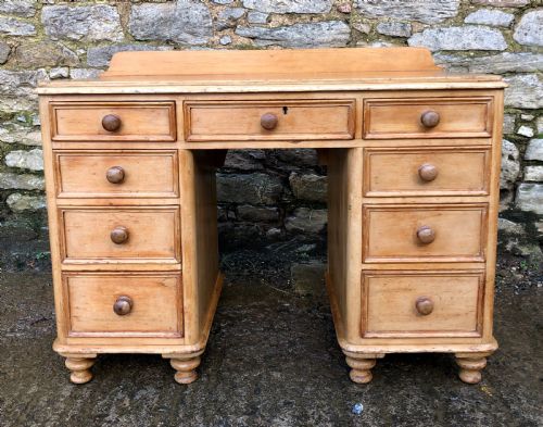 fig 1. Small Victorian Pine Kneehole Desk