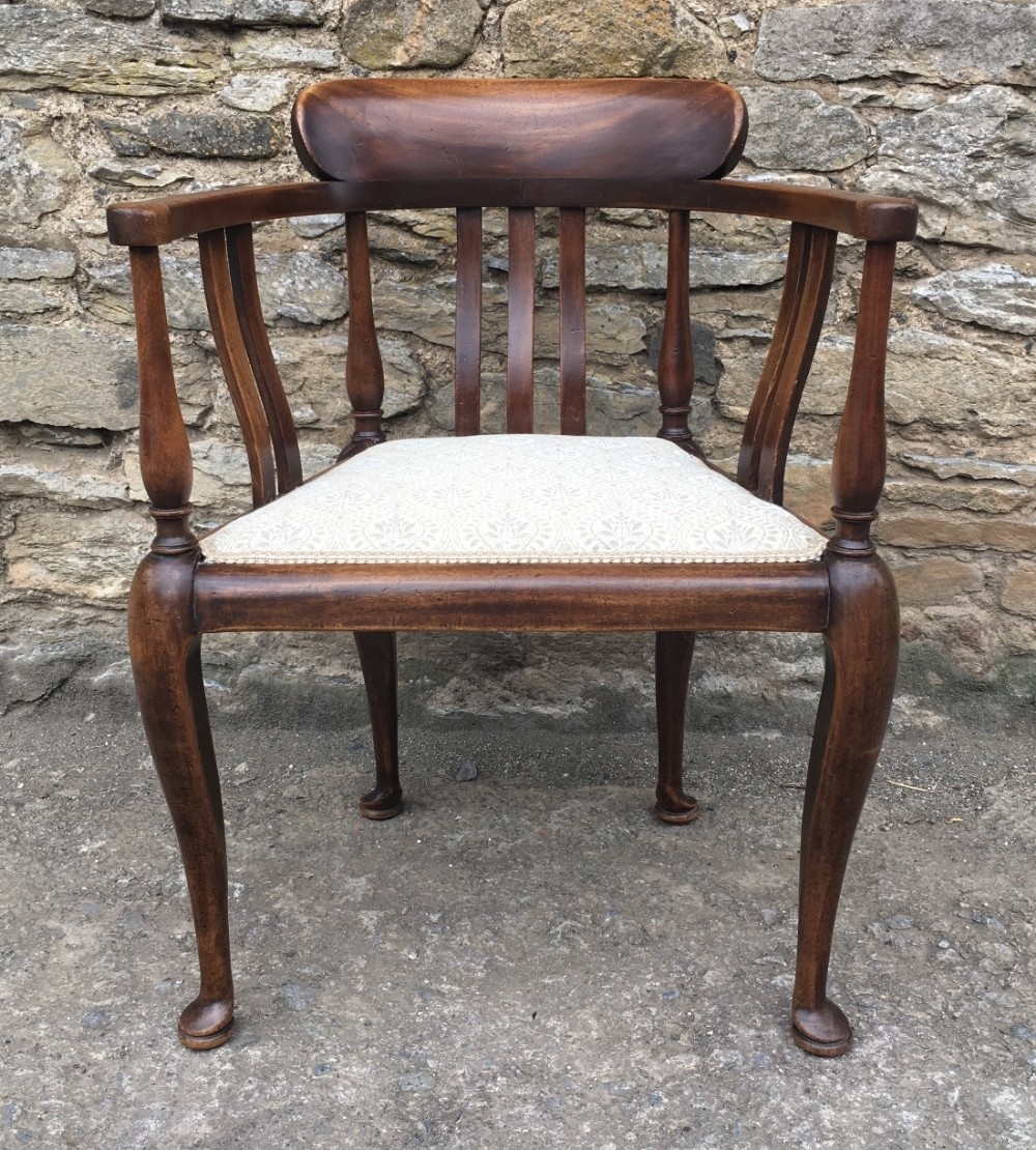 Antique Edwardian Mahogany Desk Chair 