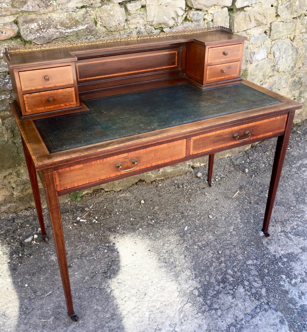 Antique Edwardian Inlaid Writing Desk