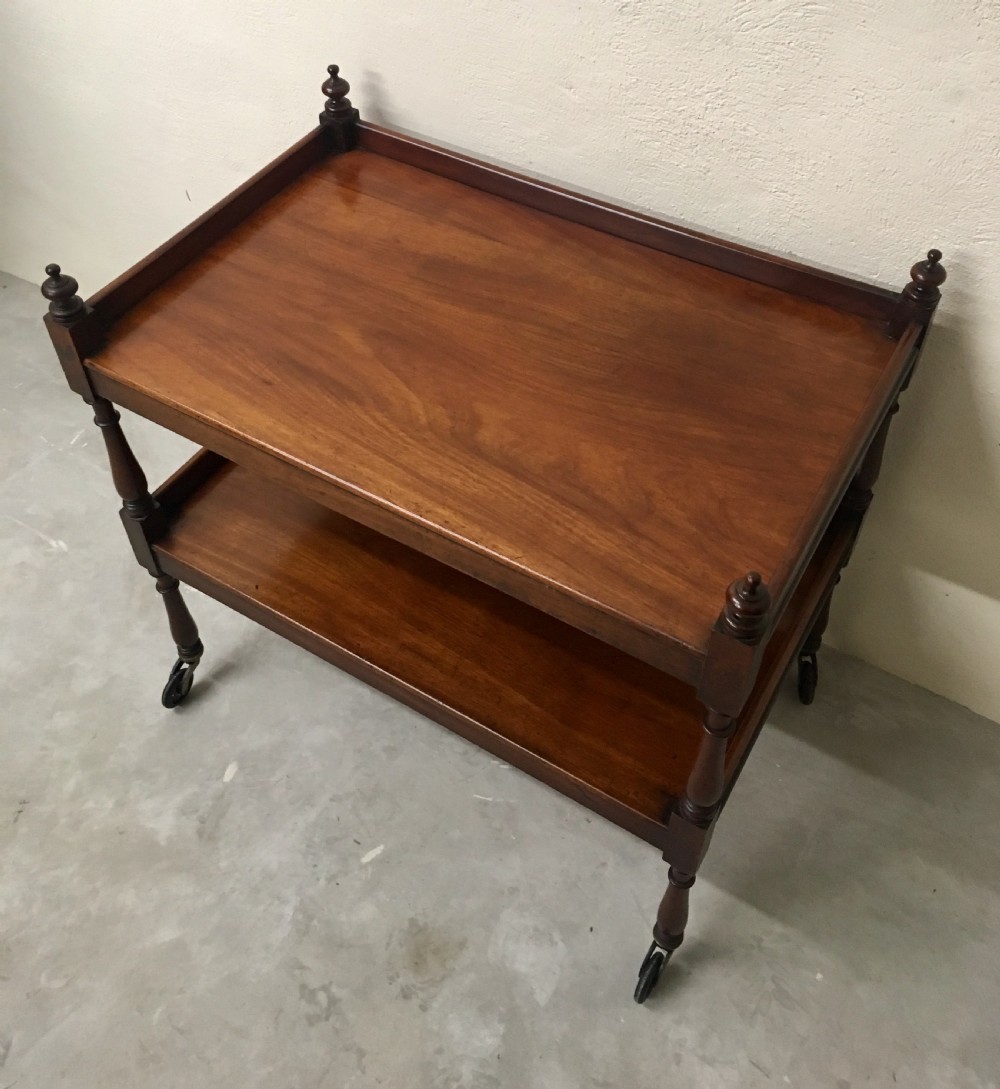 Antique Victorian Small Mahogany Two Tier Trolley What Not View III
