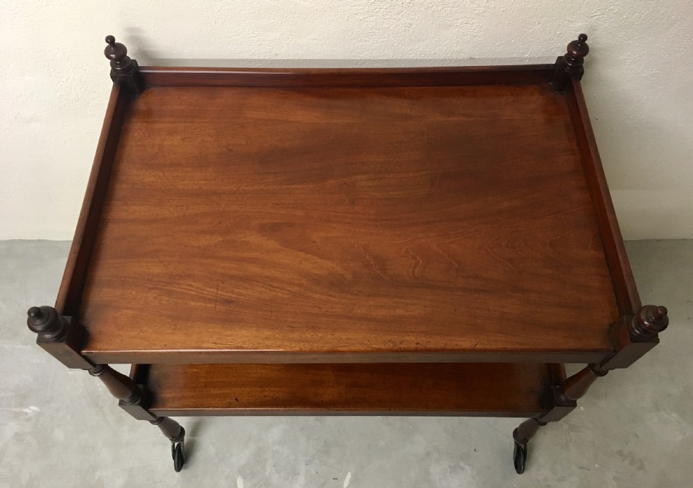 Antique Victorian Small Mahogany Two Tier Trolley What Not View V
