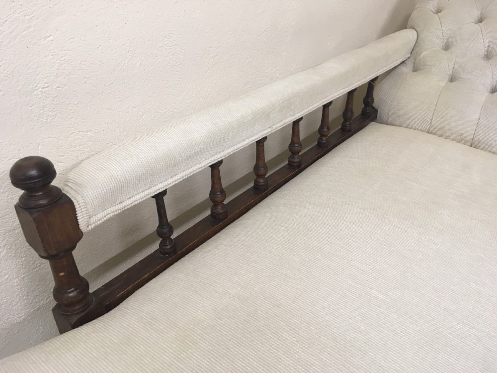 Antique Victorian Upholstered Chaise Longue View V