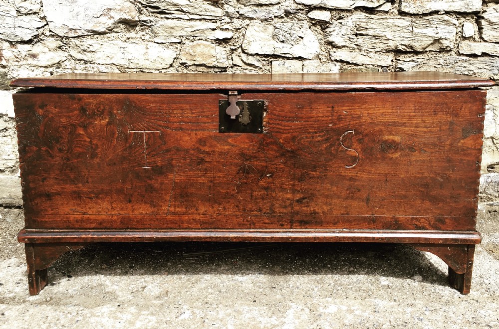 Antique 18th Century Elm and Pine Sword Chest Coffer