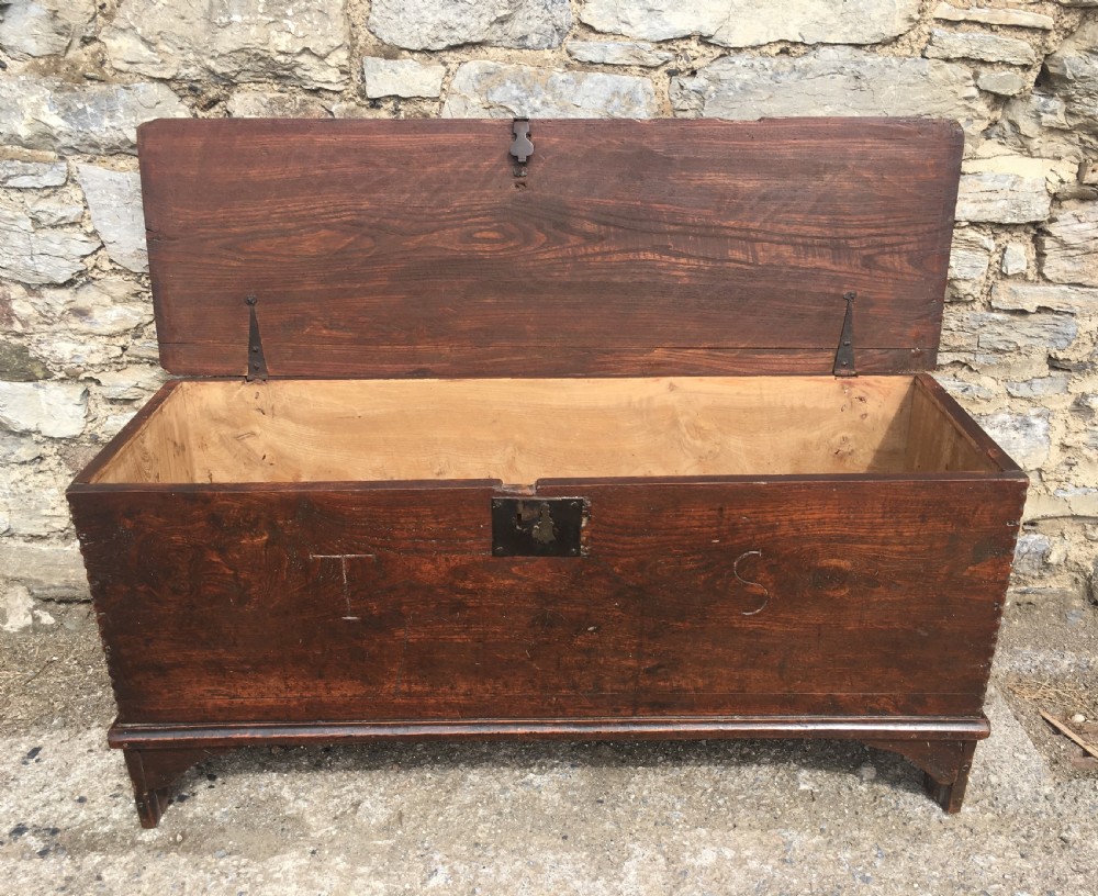 Antique 18th Century Elm and Pine Sword Chest Coffer View V
