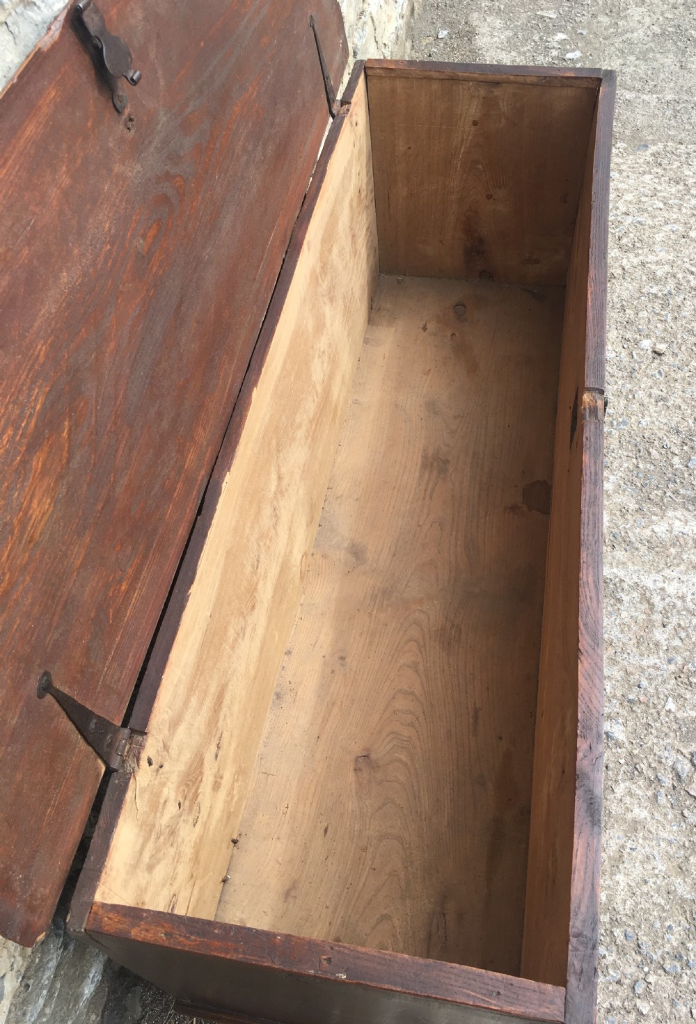 Antique 18th Century Elm and Pine Sword Chest Coffer View VI