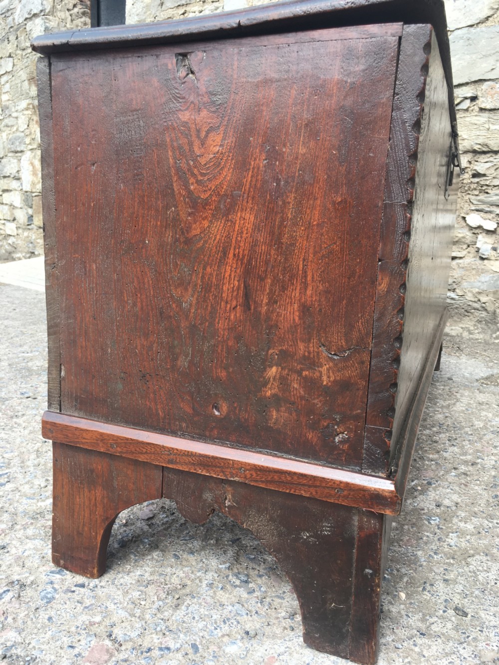 Antique 18th Century Elm and Pine Sword Chest Coffer View XII