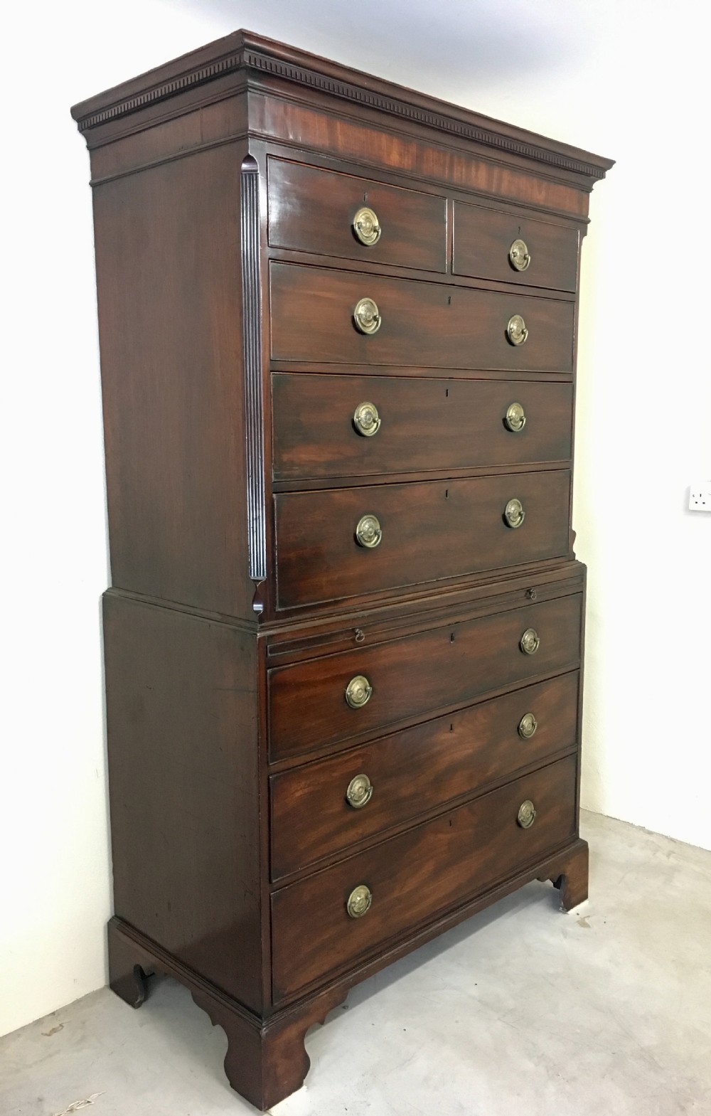 Antique Georgian Mahogany Chest on Chest Tallboy View II