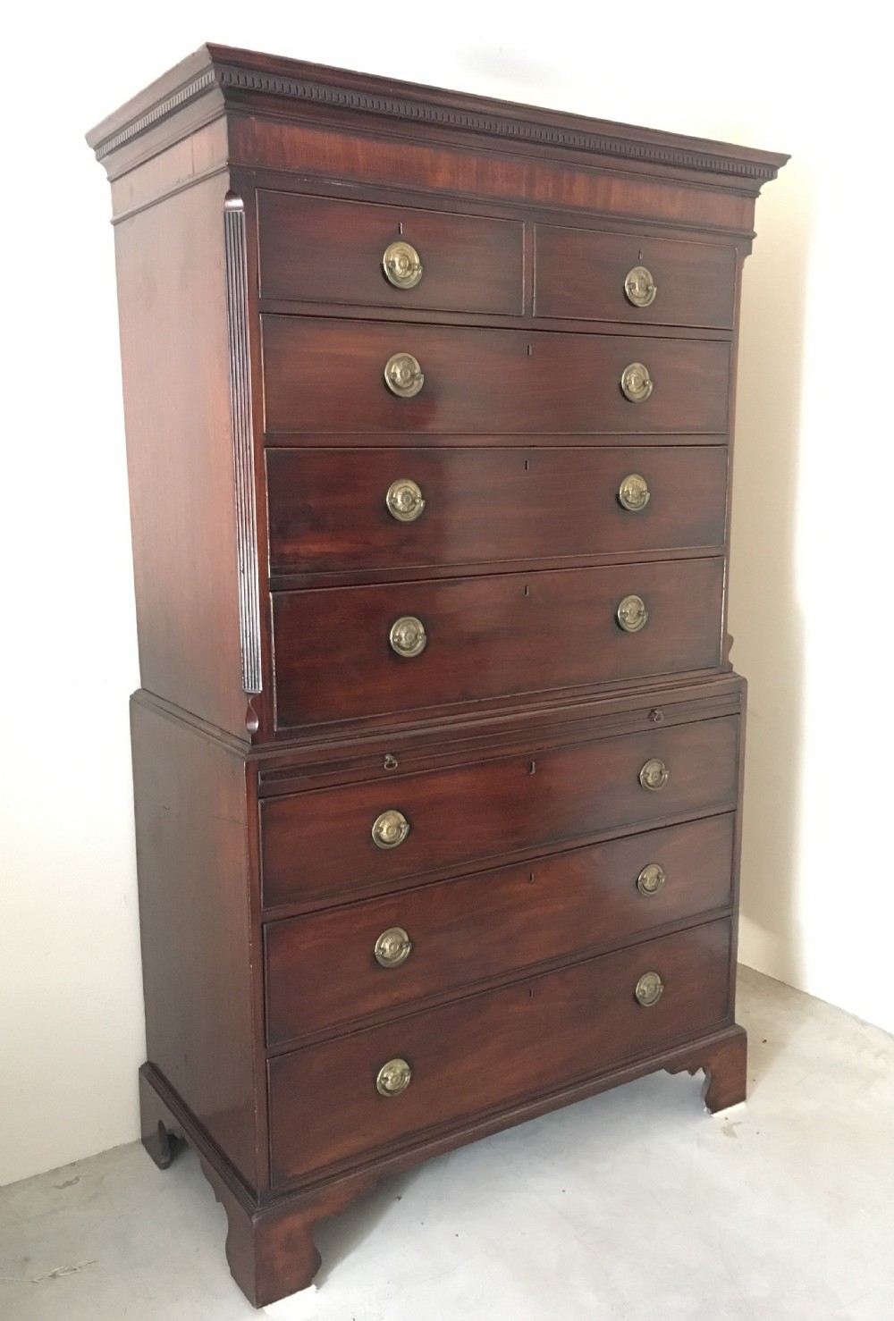 Antique Georgian Mahogany Chest on Chest Tallboy View III