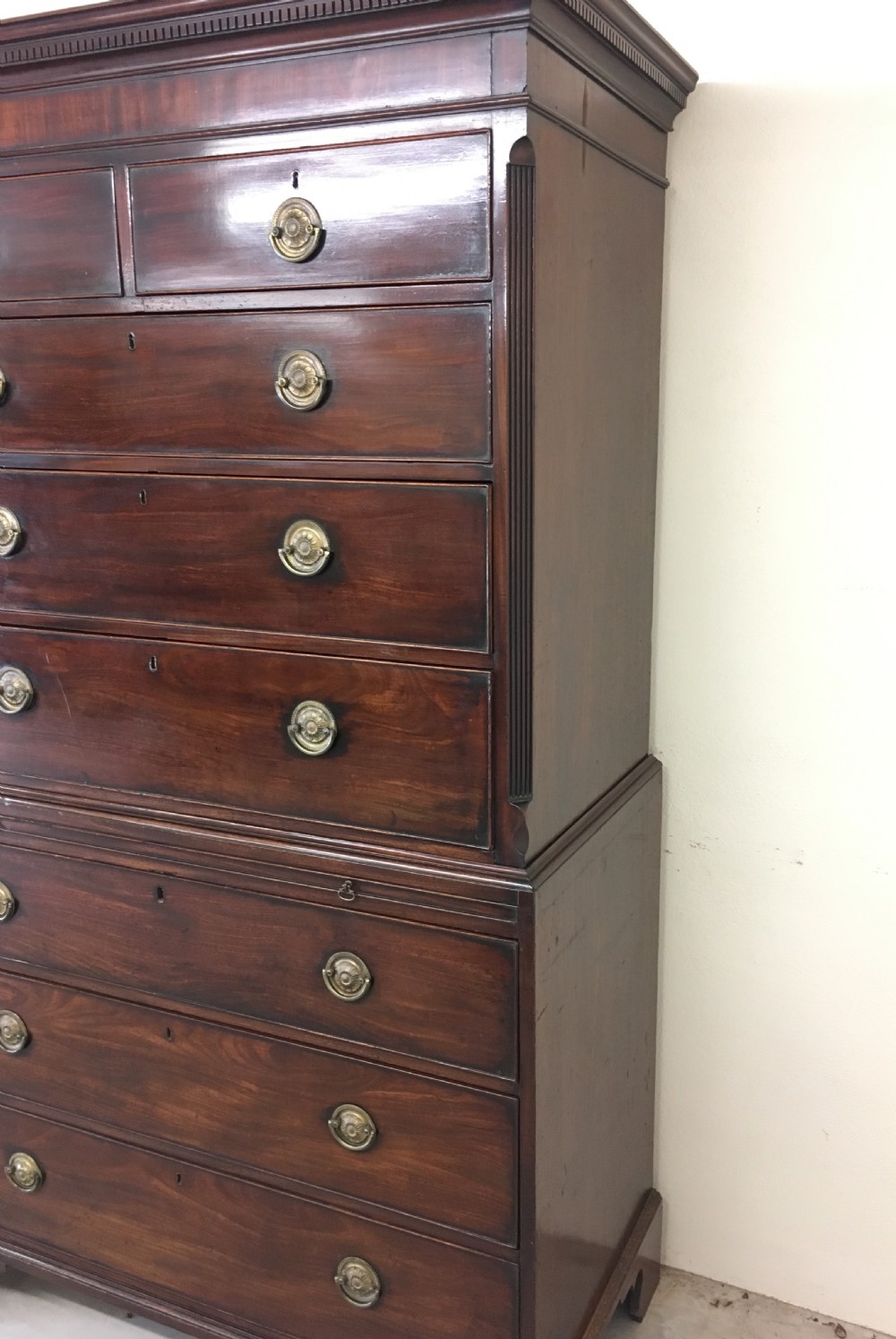 Antique Georgian Mahogany Chest on Chest Tallboy View IX