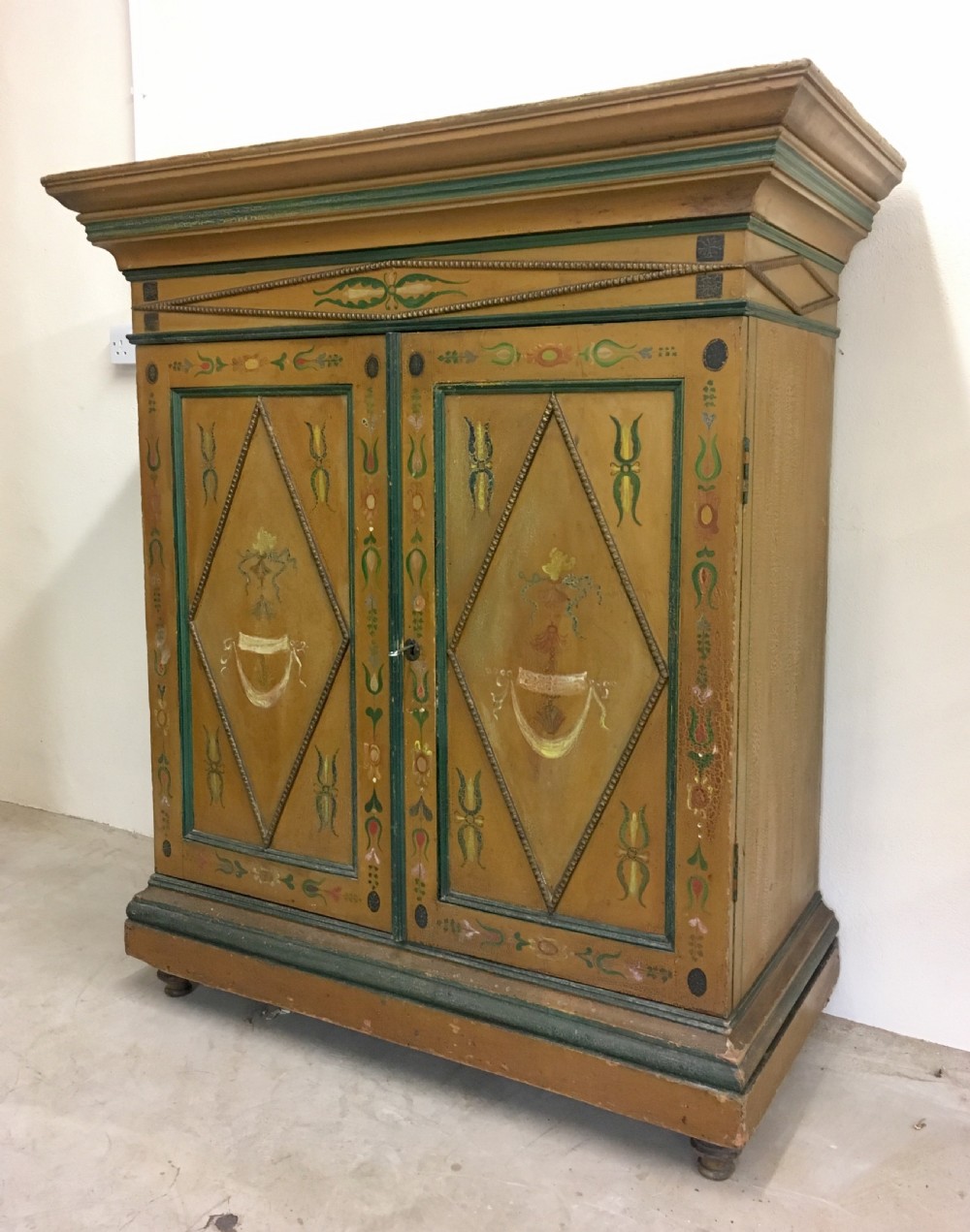 Antique Painted Cupboard El Rico Habana Cigars View III