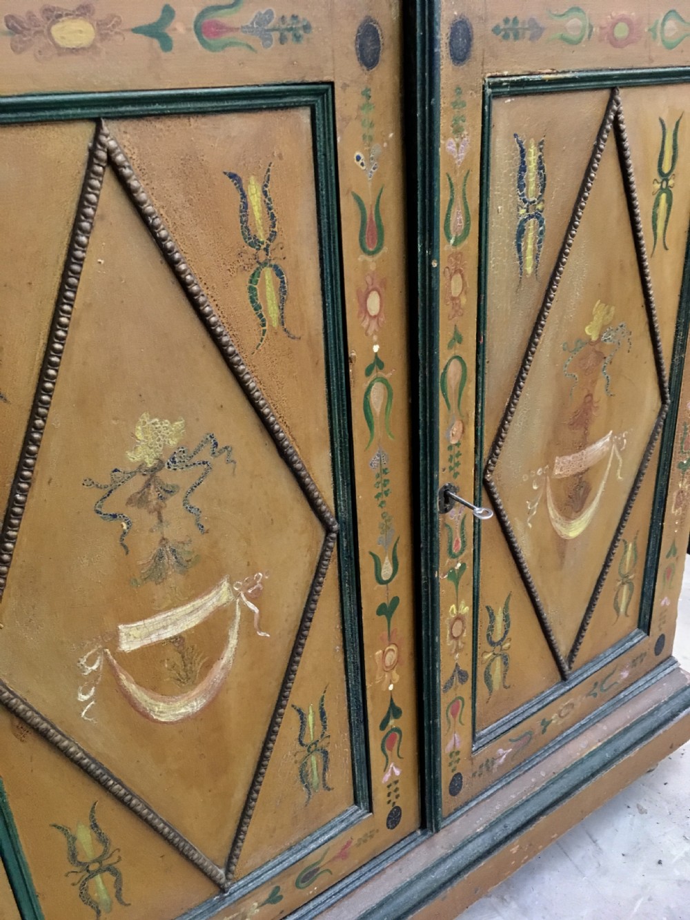 Antique Painted Cupboard El Rico Habana Cigars View IV