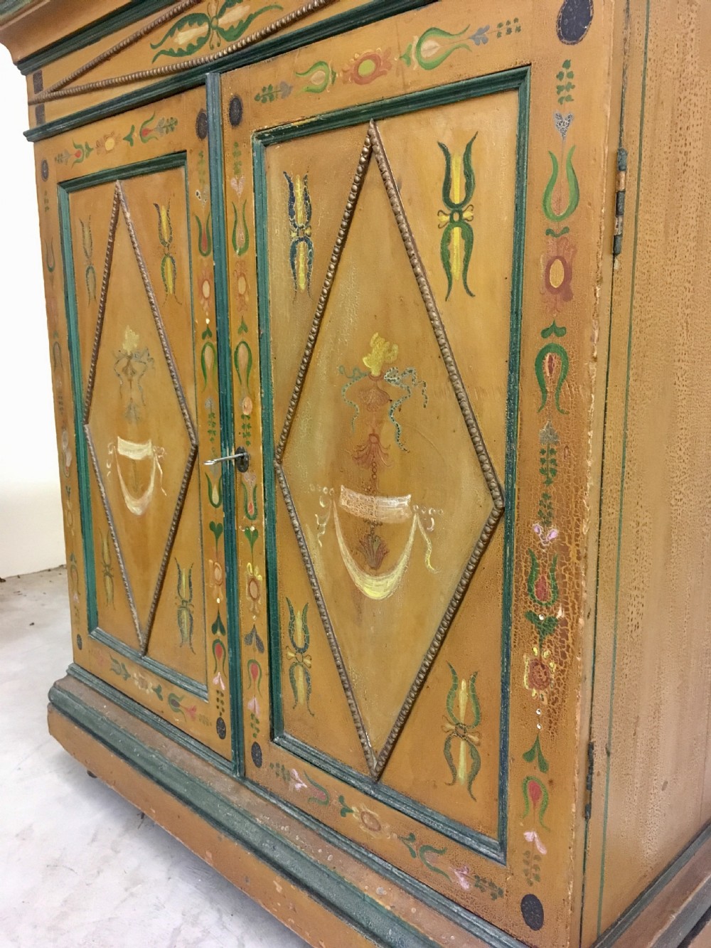 Antique Painted Cupboard El Rico Habana Cigars View V