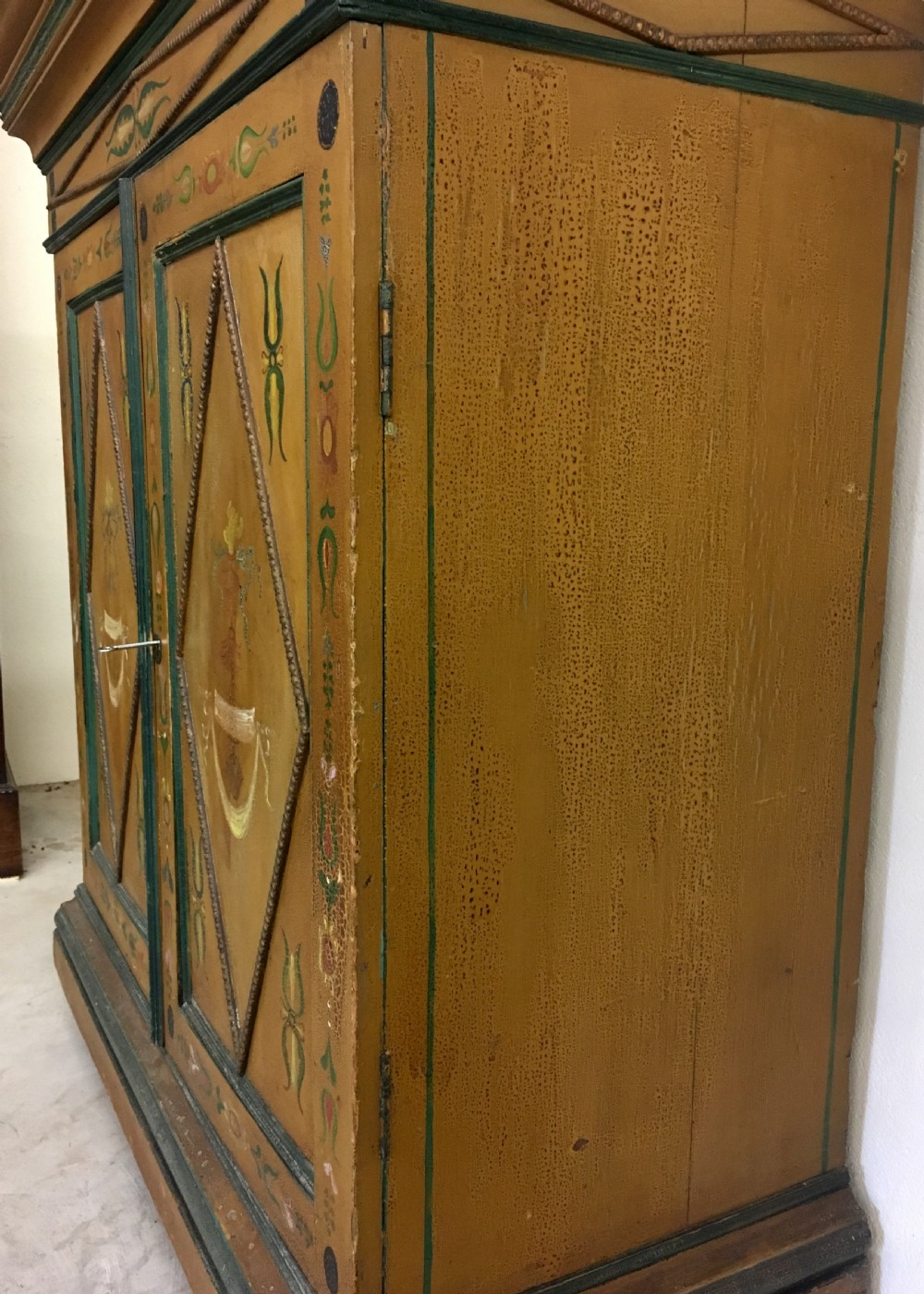 Antique Painted Cupboard El Rico Habana Cigars View VI