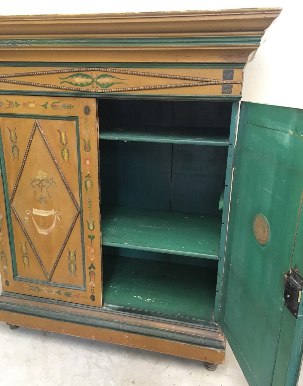 Antique Painted Cupboard El Rico Habana Cigars View VIII
