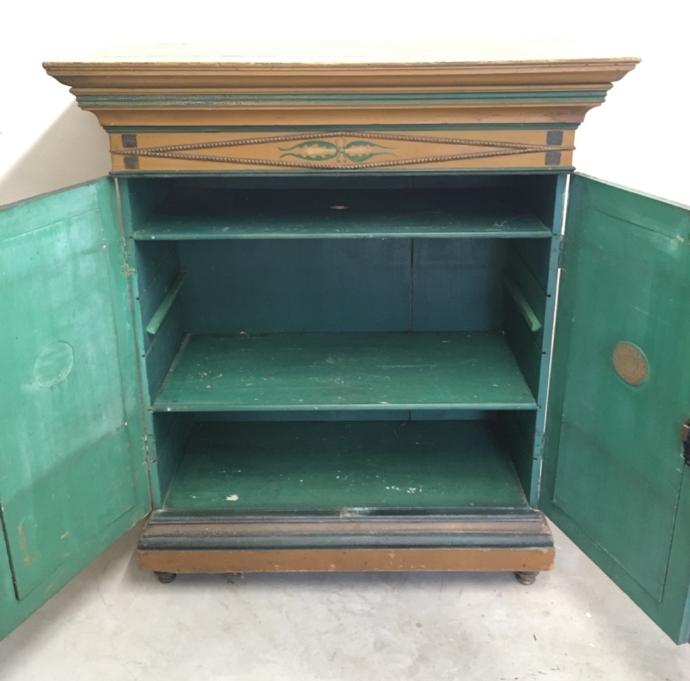 Antique Painted Cupboard El Rico Habana Cigars View X