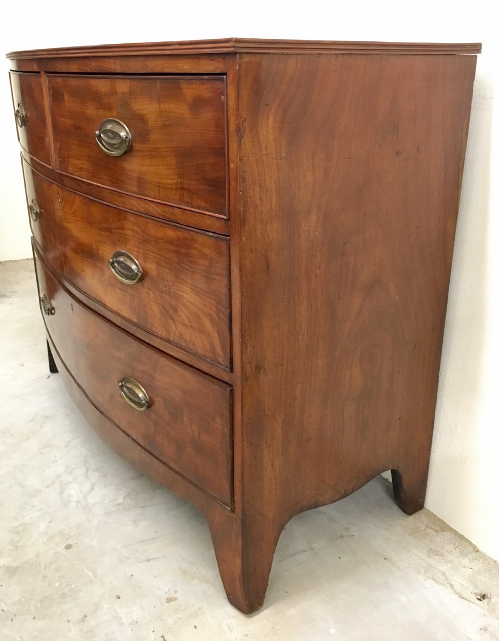 Georgian Mahogany Bow Fronted Chest of Drawers View IV