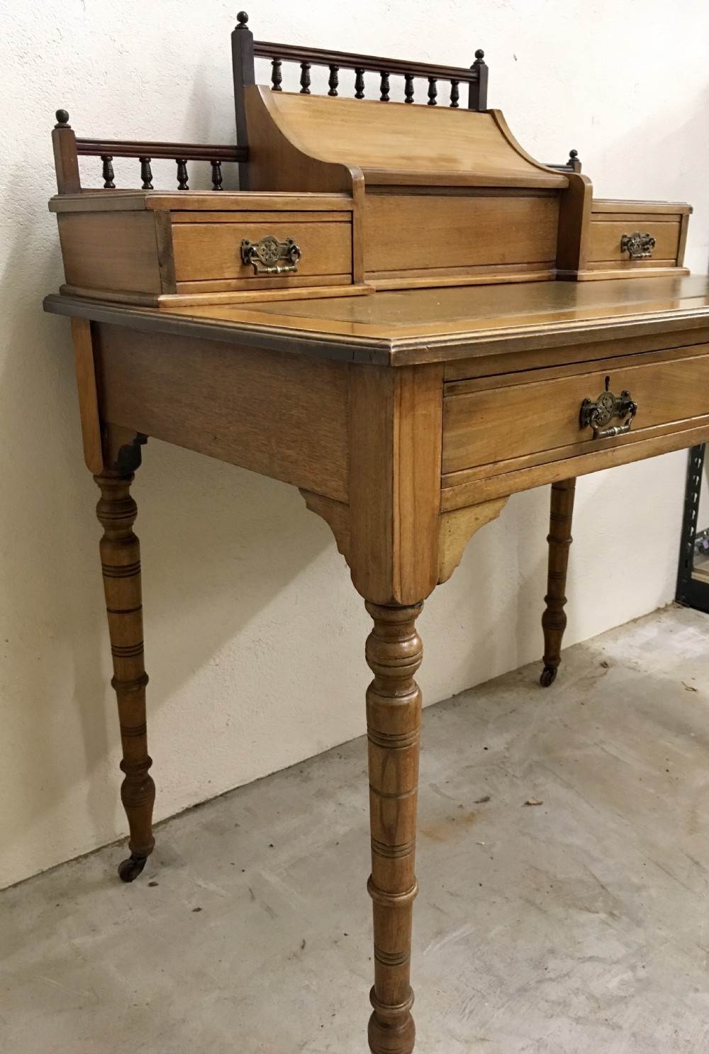 Antique Victorian Walnut Writing Desk  View VII