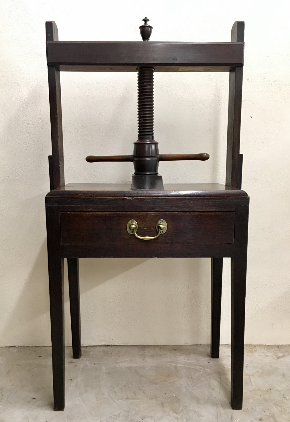 Antique Oak Linen Press Table  View II