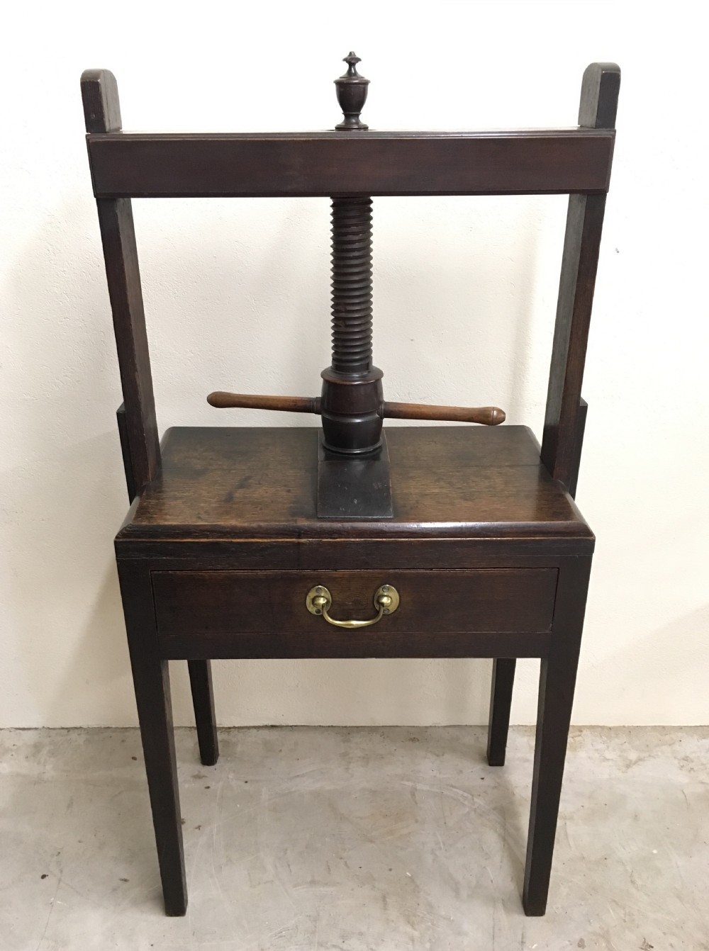 Antique Oak Linen Press Table  View III