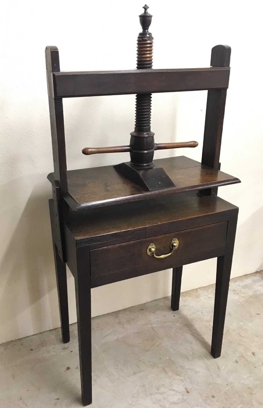 Antique Oak Linen Press Table  View VII