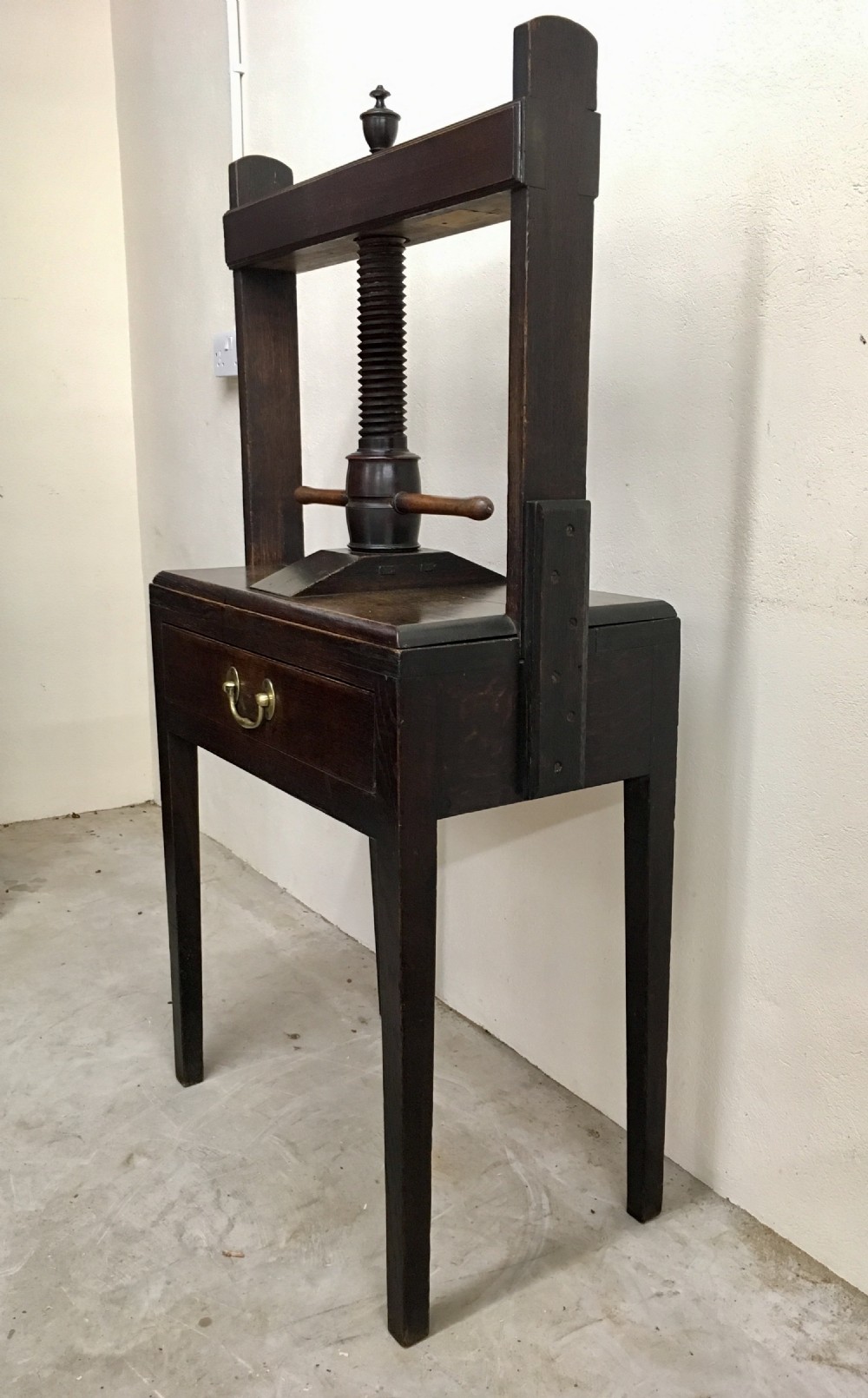 Antique Oak Linen Press Table  View VIII